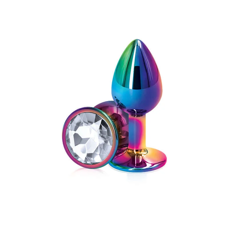 Rear Assets Multicolor Small Clear Butt Plug