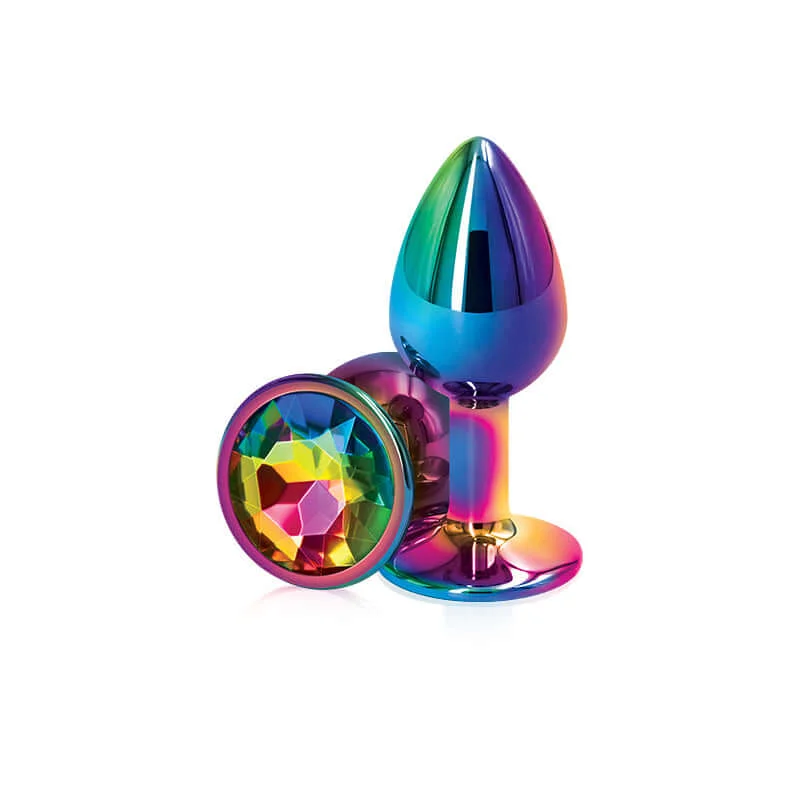 Dive into Colorful Delights: Rear Assets Multicolor Small Rainbow Butt Plug Small