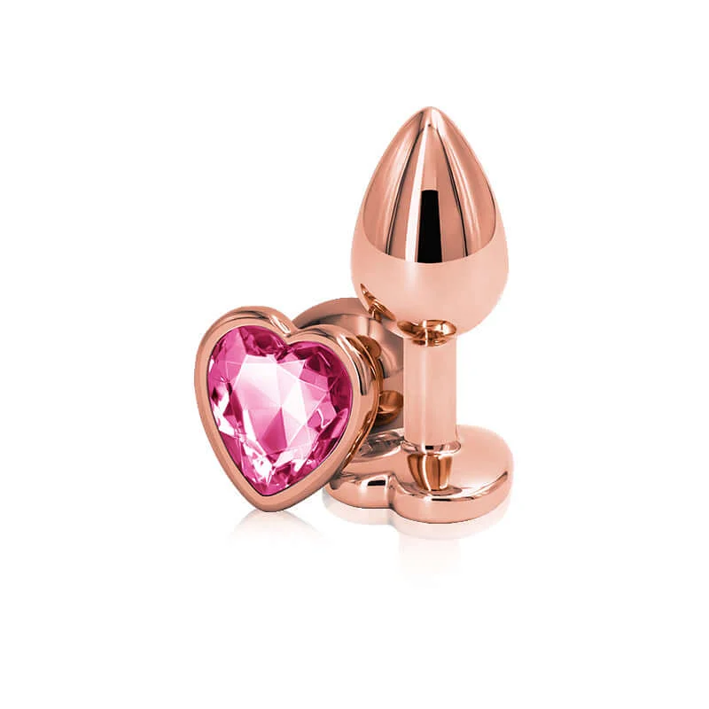 Enhance Sensual Pleasure with Rear Assets Rose Gold Heart Small Pink Butt Plug